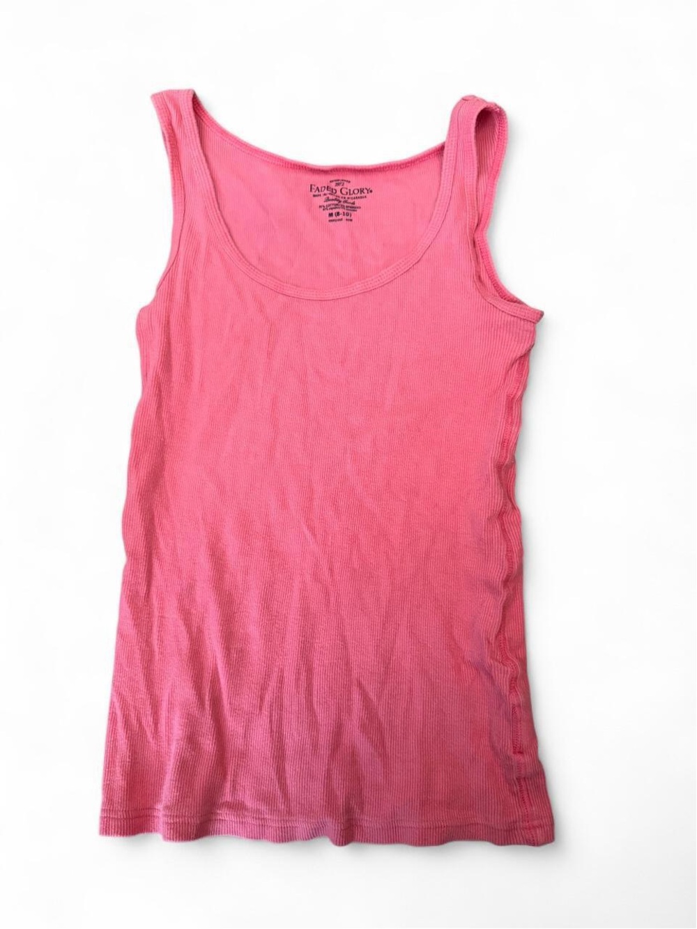 Faded Glory Pink Ribbed Scoop Neck Tank